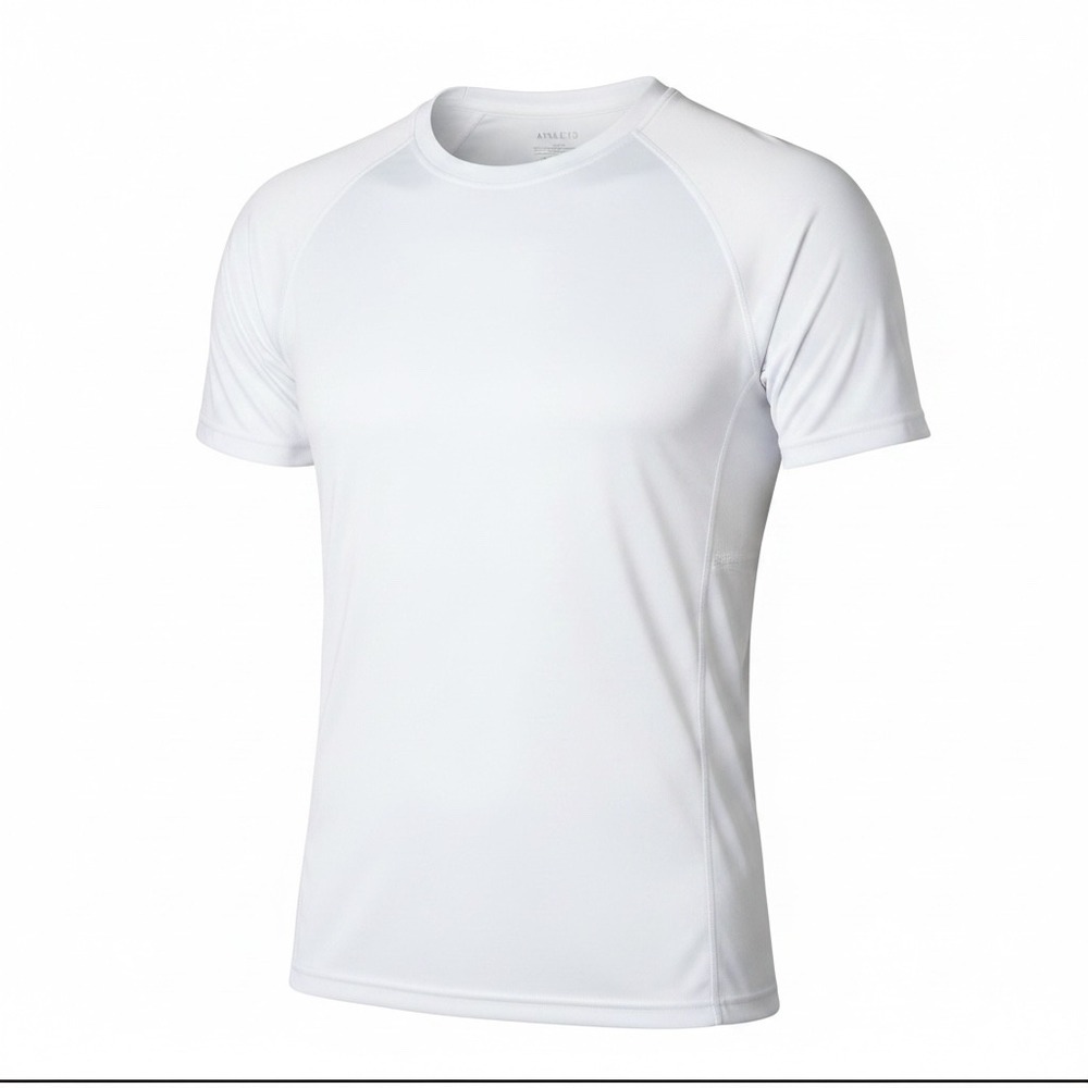 Athlio Mens White Compression Short Sleeve Shirt BTS12-WHT Large
